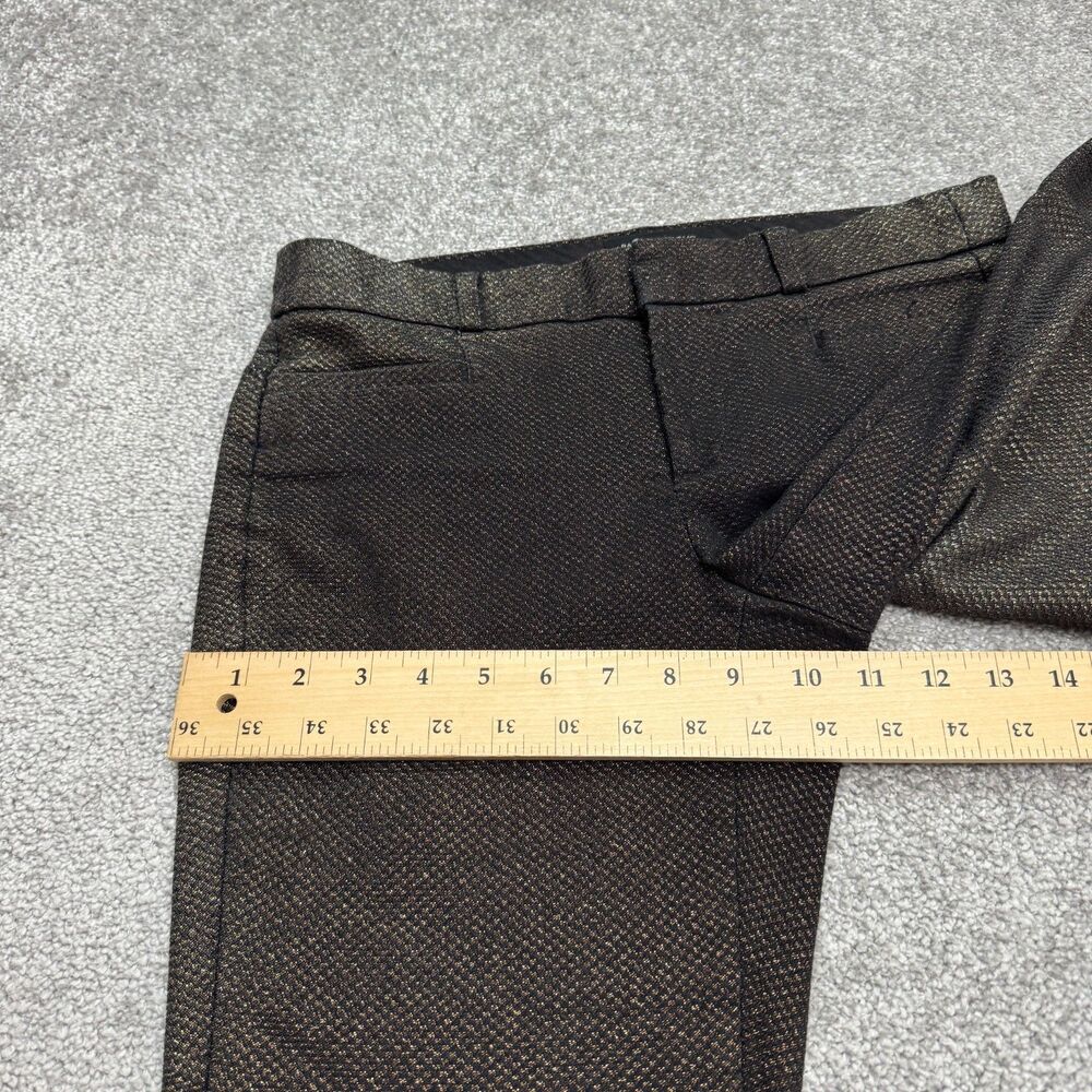 Banana Republic Sloan Metallic Slim Fit Ankle Pants Women 2 Gold Bronze Textured - Picture 9 of 16